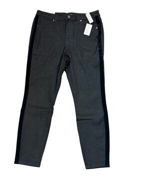 Maison Jules Womens Black Skinny Ankle Pants Size 14/32 High Rise Slim Fit